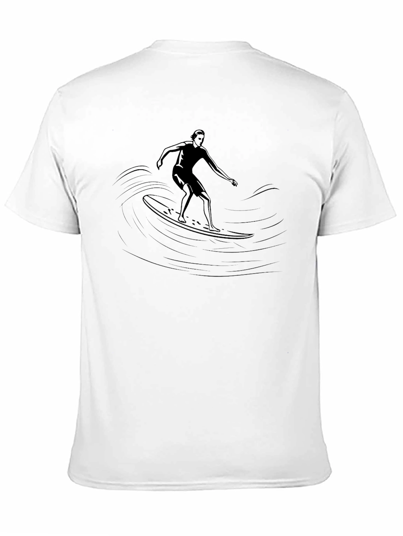 Surfer Graphic Tee - Black Cotton Blend