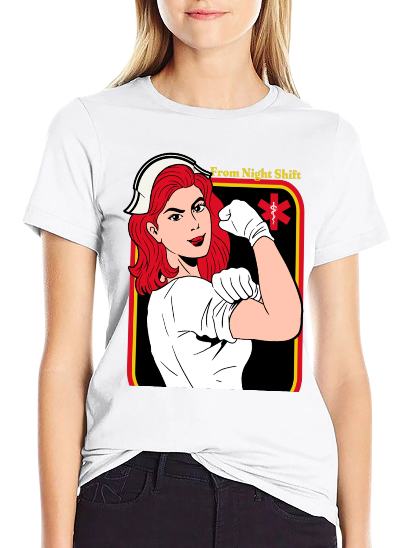Night Shift Nurse T-Shirt - Empowered Hero