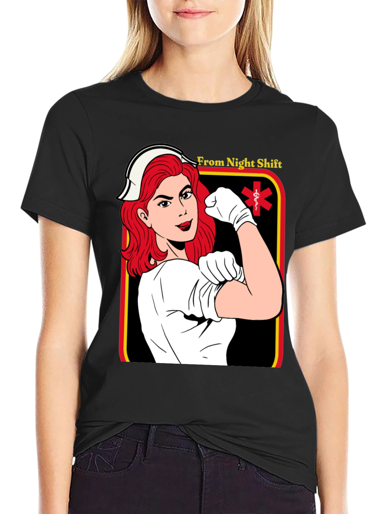 Night Shift Nurse T-Shirt - Empowered Hero