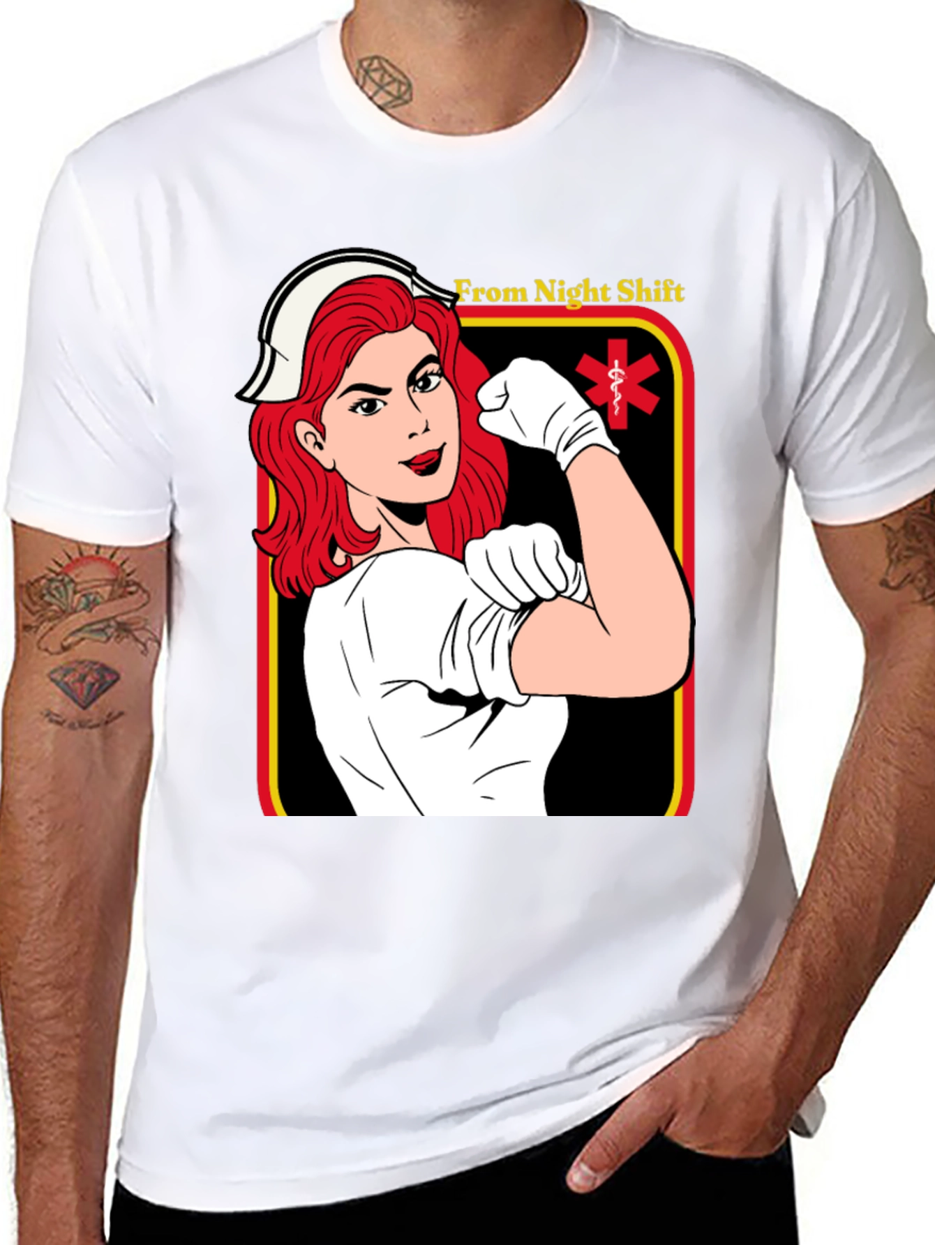 Night Shift Nurse T-Shirt - Empowered Hero
