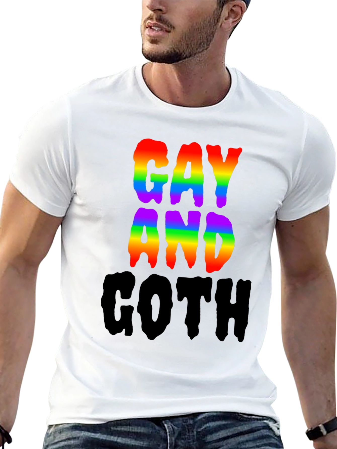 Gay and Goth Rainbow T-Shirt