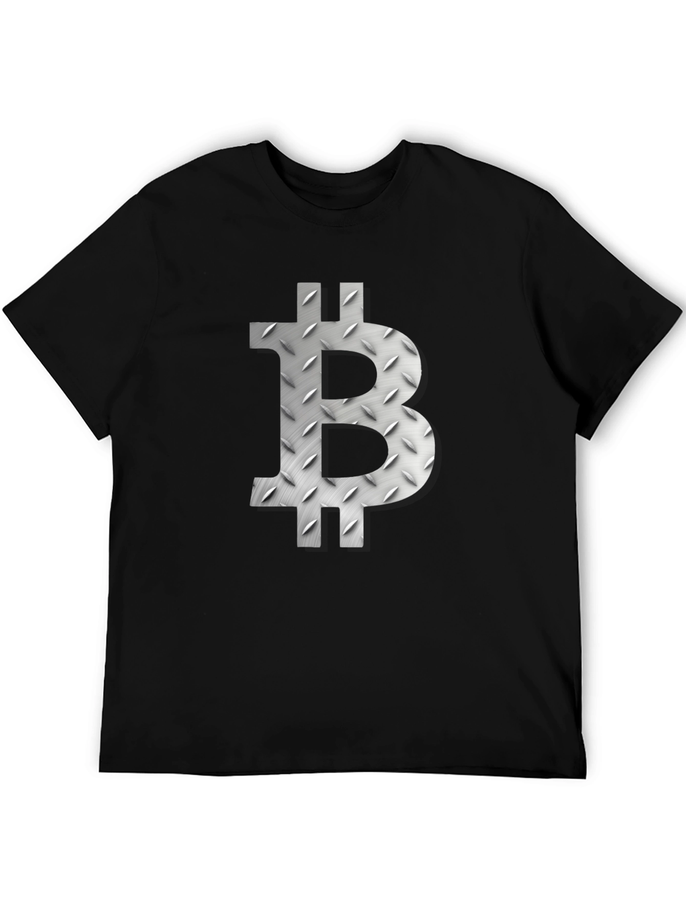 Bitcoin Symbol Graphic Tee - Metal Plate Design