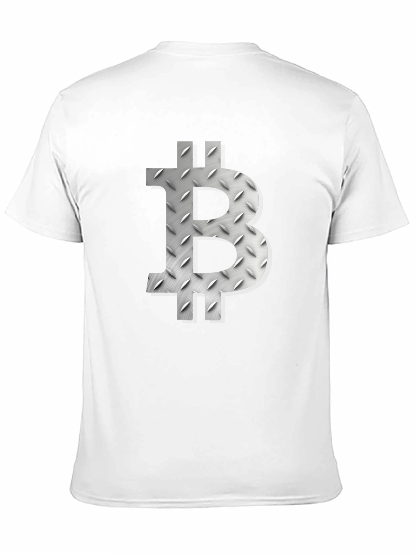 Bitcoin Symbol Graphic Tee - Metal Plate Design