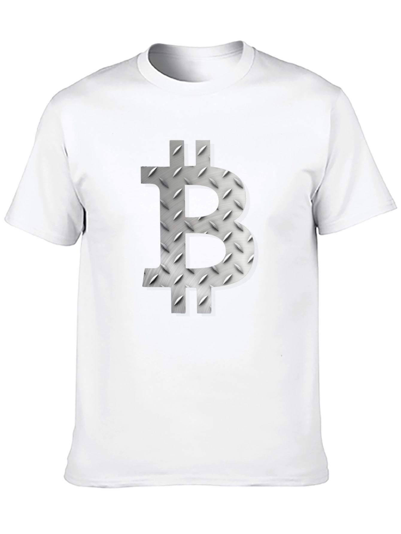 Bitcoin Symbol Graphic Tee - Metal Plate Design