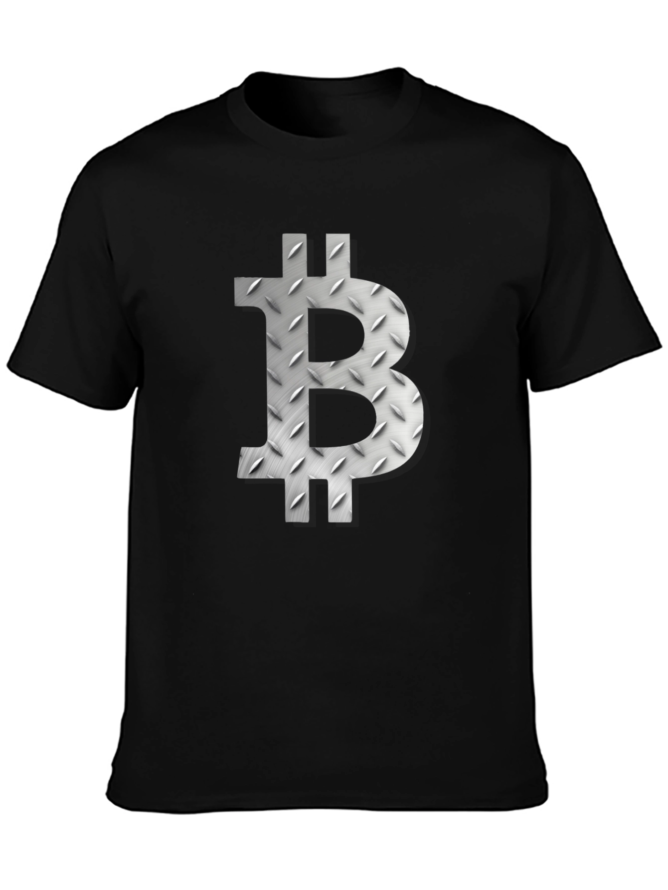 Bitcoin Symbol Graphic Tee - Metal Plate Design