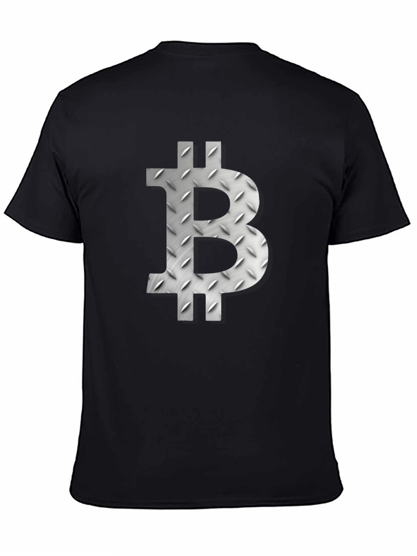 Bitcoin Symbol Graphic Tee - Metal Plate Design