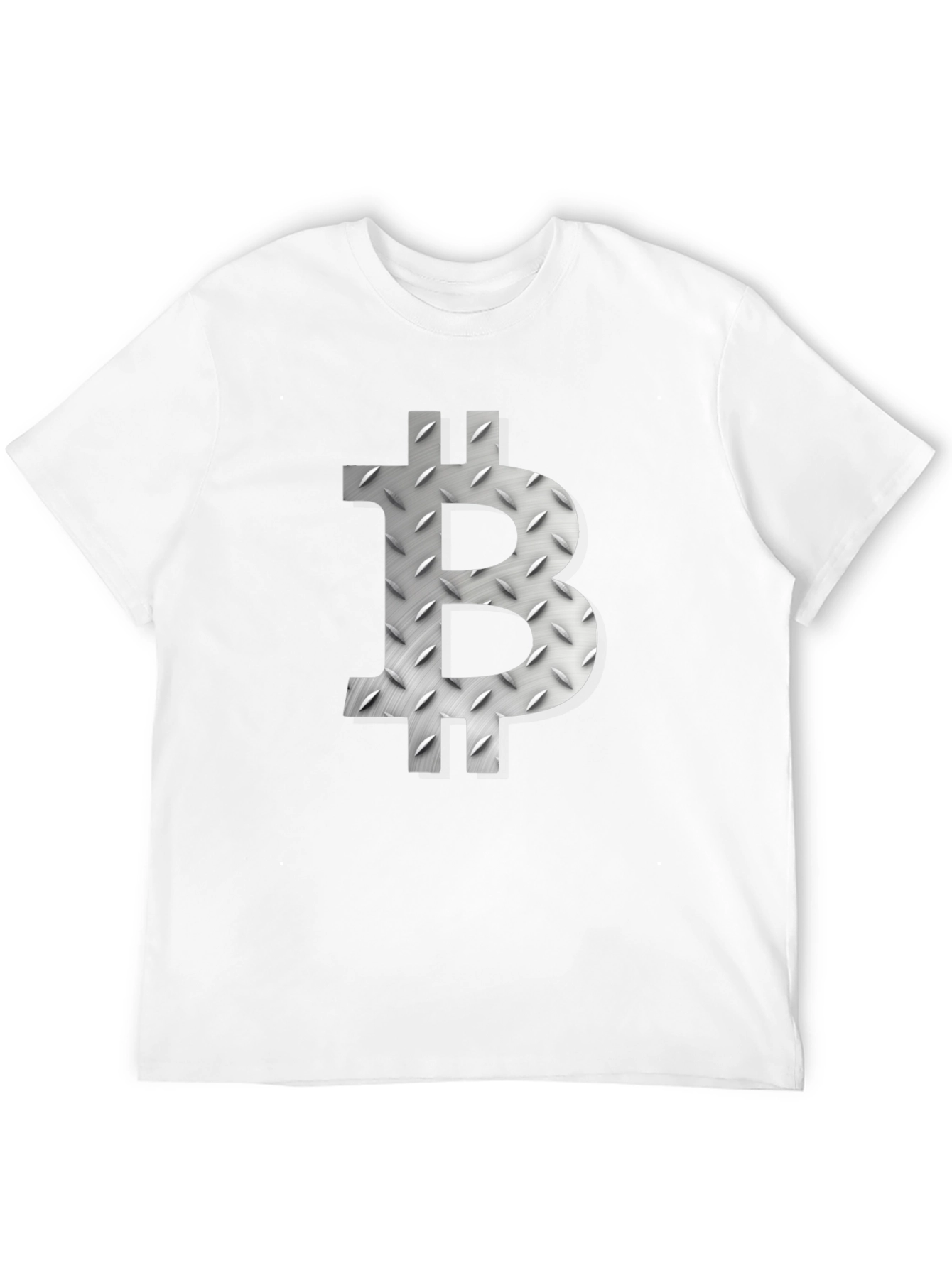 Bitcoin Symbol Graphic Tee - Metal Plate Design