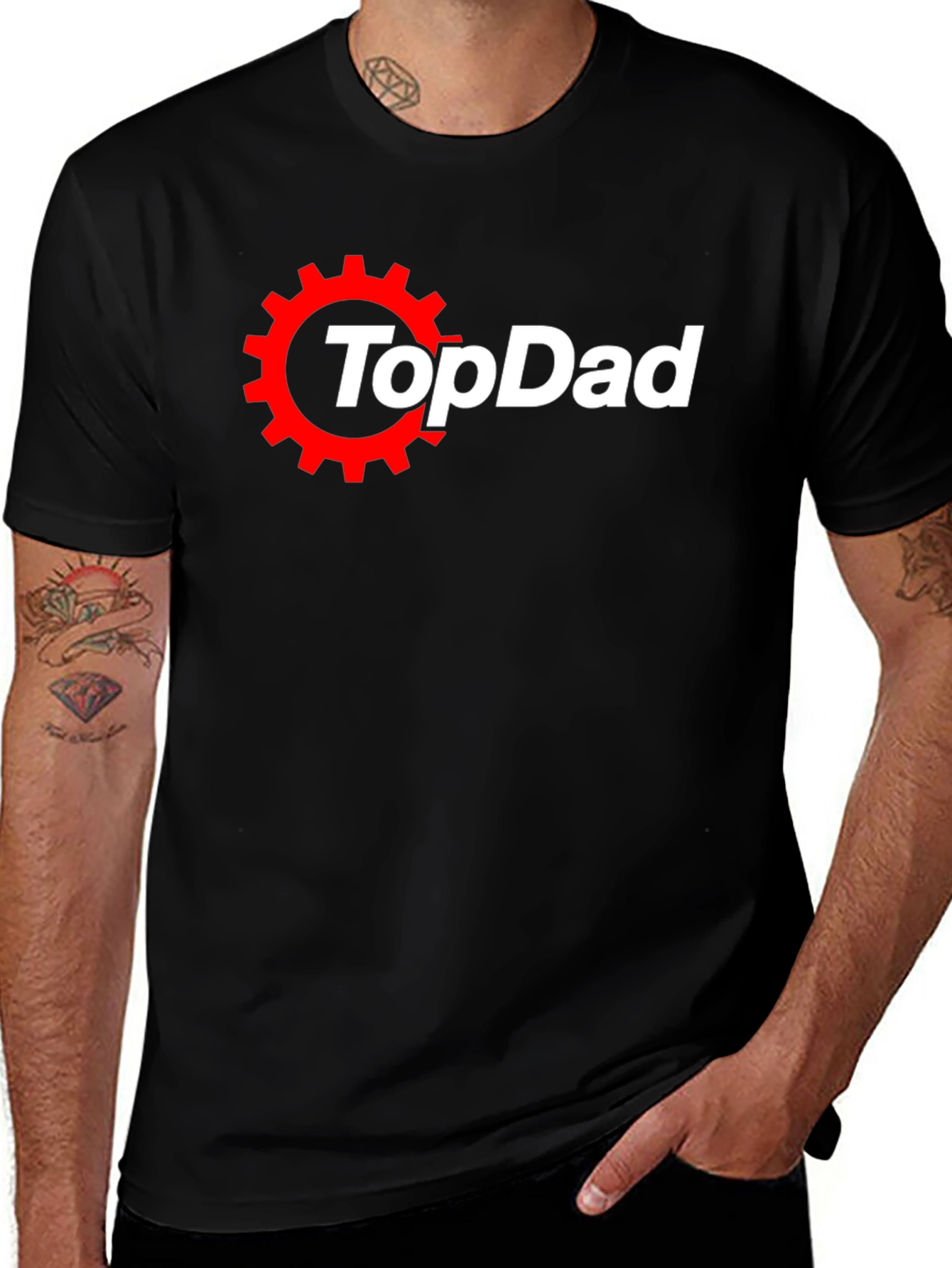 Top Dad Gearhead Tee - Black Short Sleeve