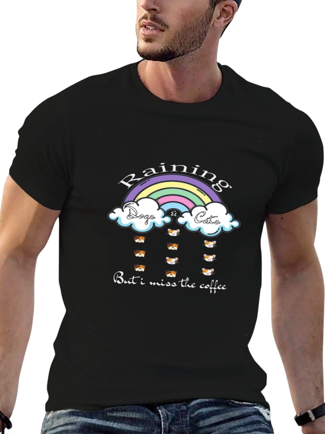Raining Dogs Cats Funny T-Shirt