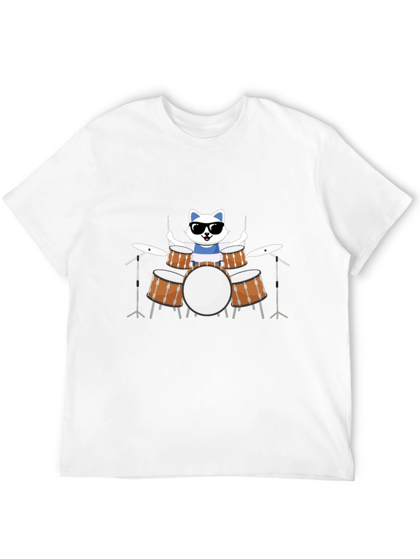 Cool Cat Drummer Black T-Shirt