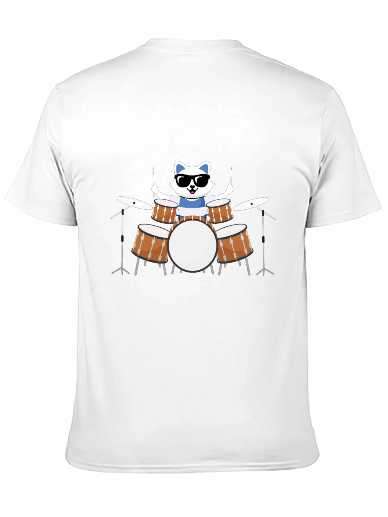 Cool Cat Drummer Black T-Shirt