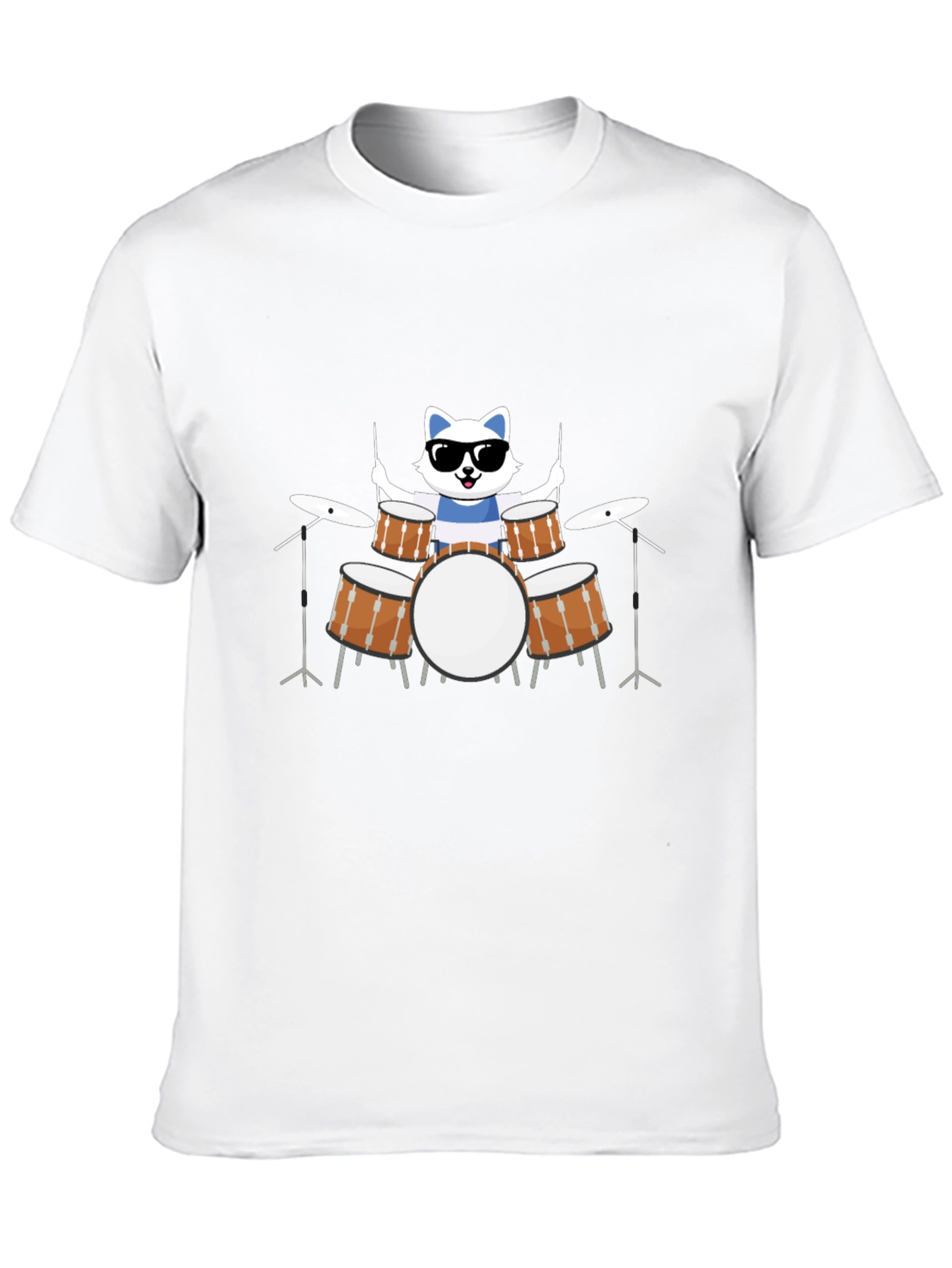 Cool Cat Drummer Black T-Shirt