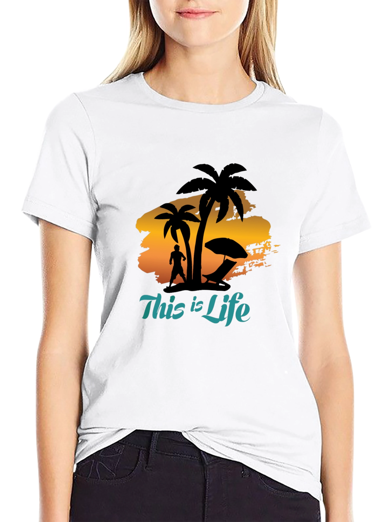 This Is Life Black Graphic Tee