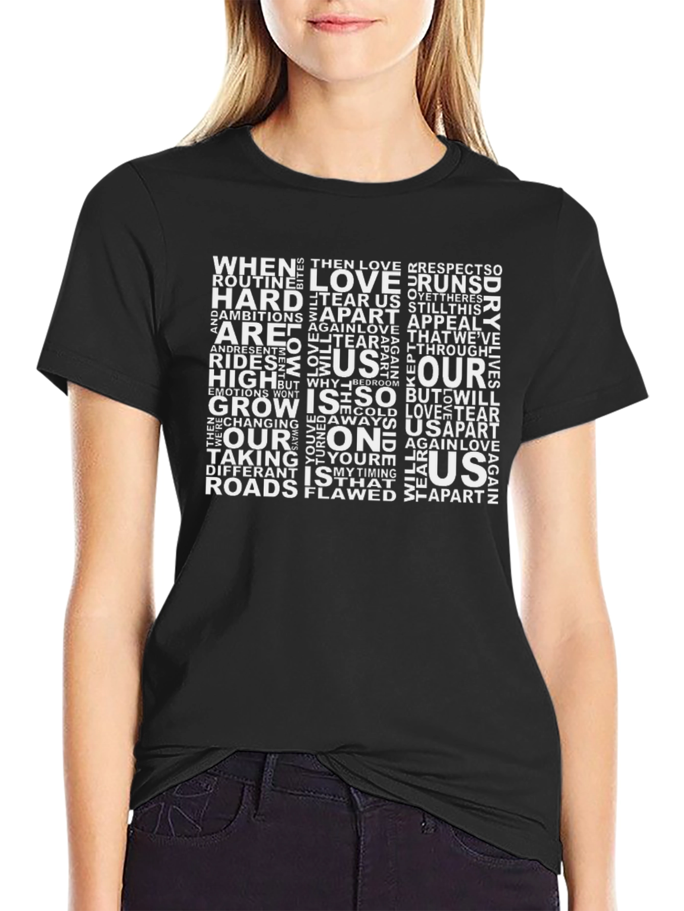 Word Art Graphic Tee - Black
