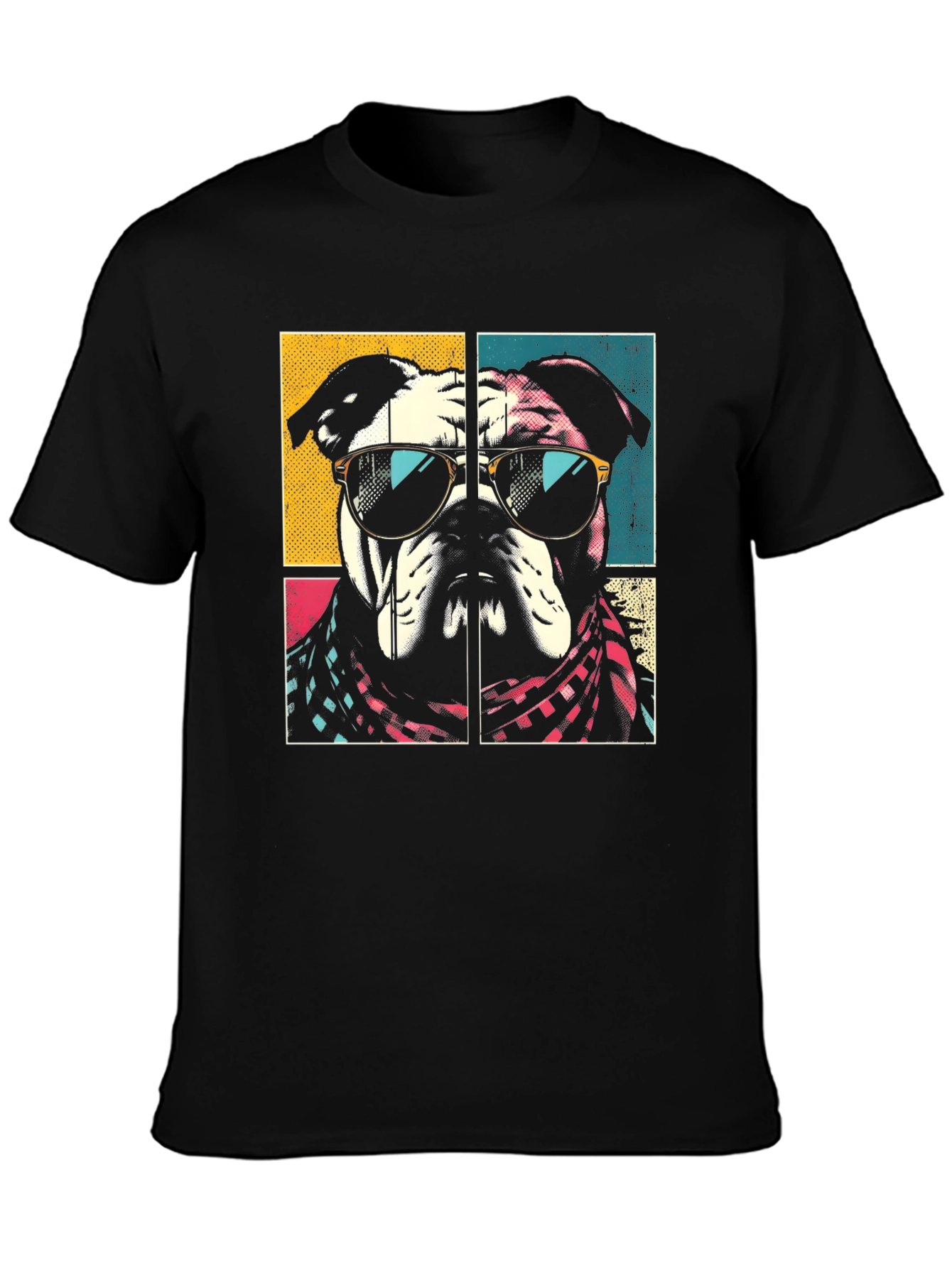 Cool Bulldog Graphic Tee - Mens Black T-Shirt