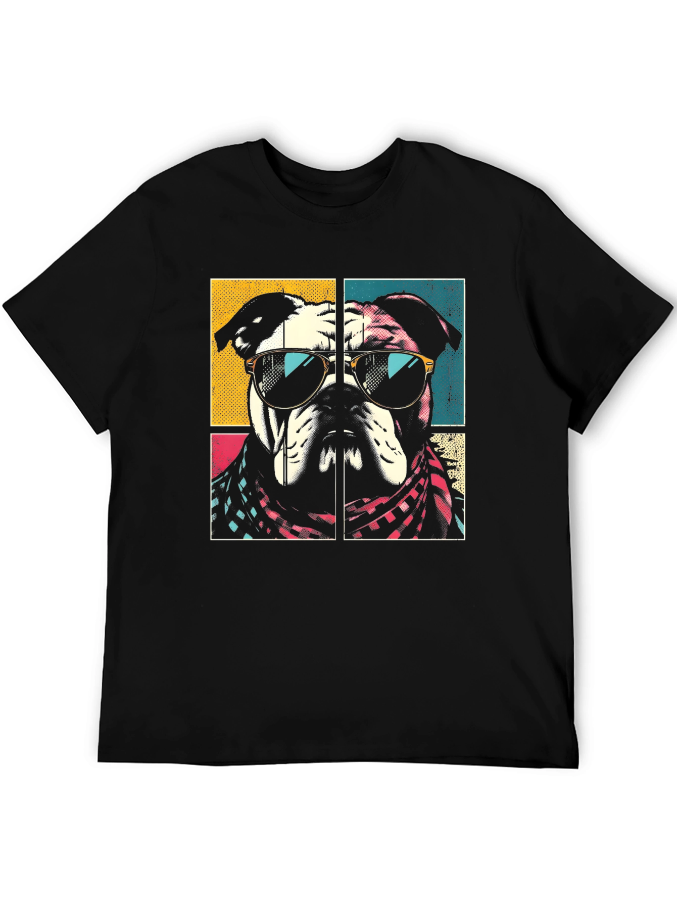 Cool Bulldog Graphic Tee - Mens Black T-Shirt