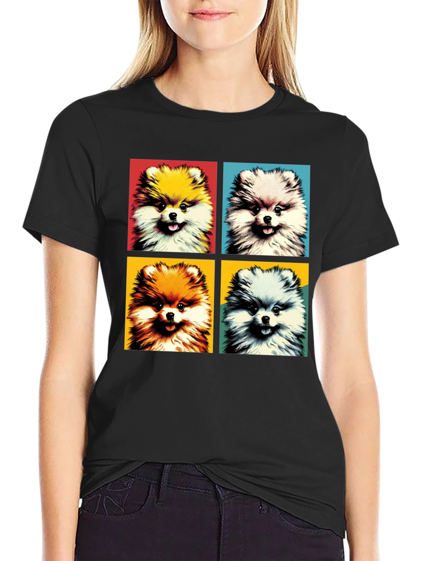 Pop Art Pomeranian Dog Graphic Tee