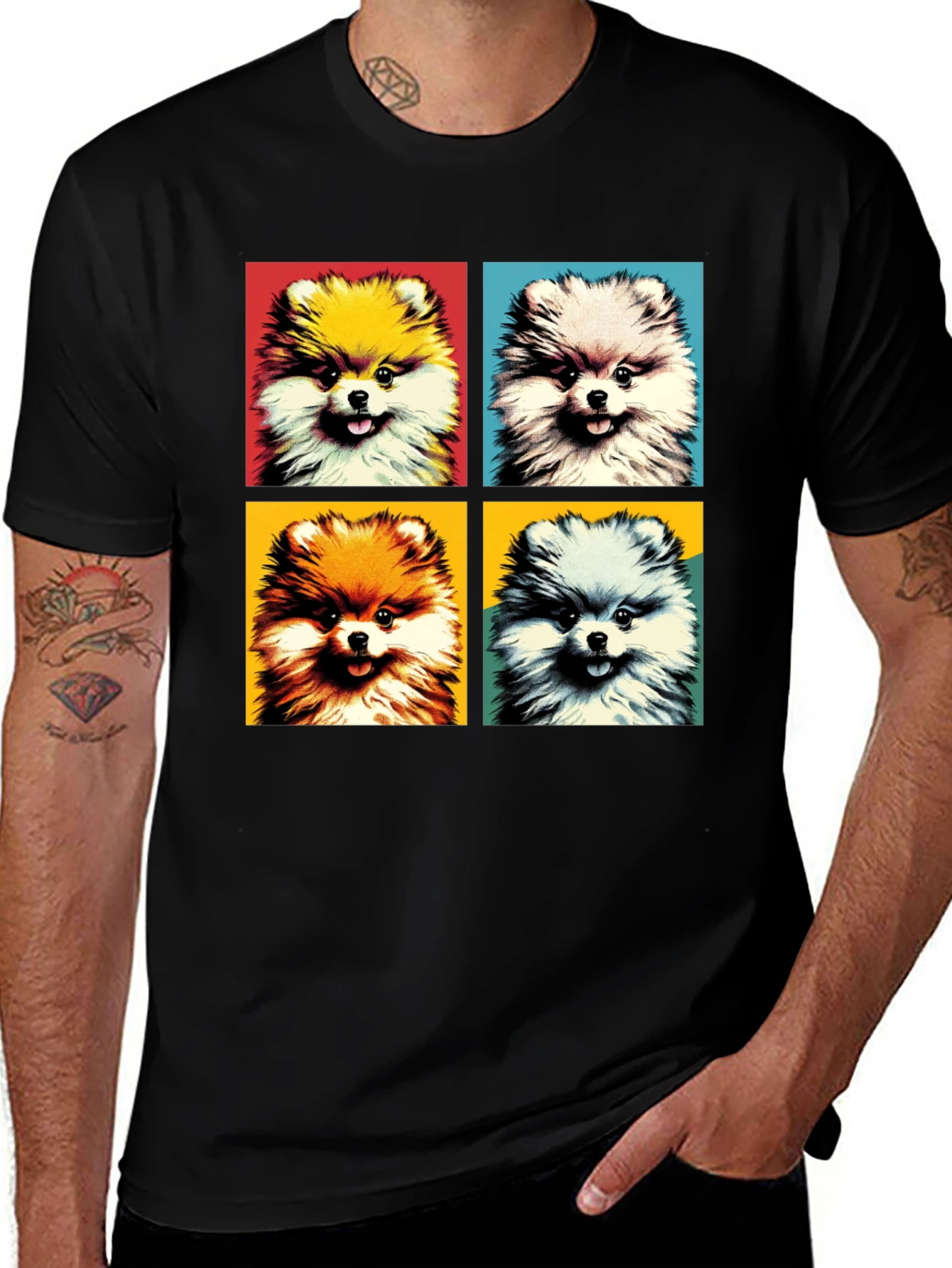 Pop Art Pomeranian Dog Graphic Tee