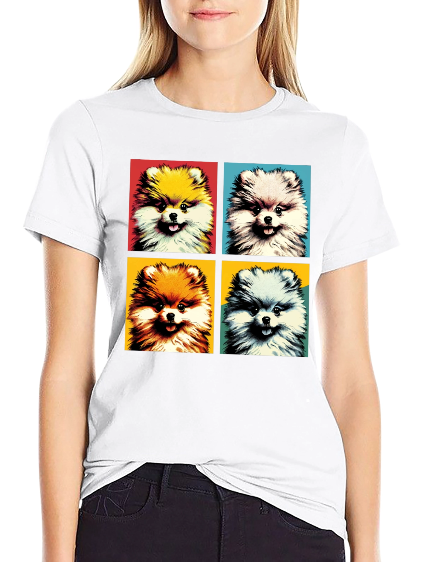 Pop Art Pomeranian Dog Graphic Tee