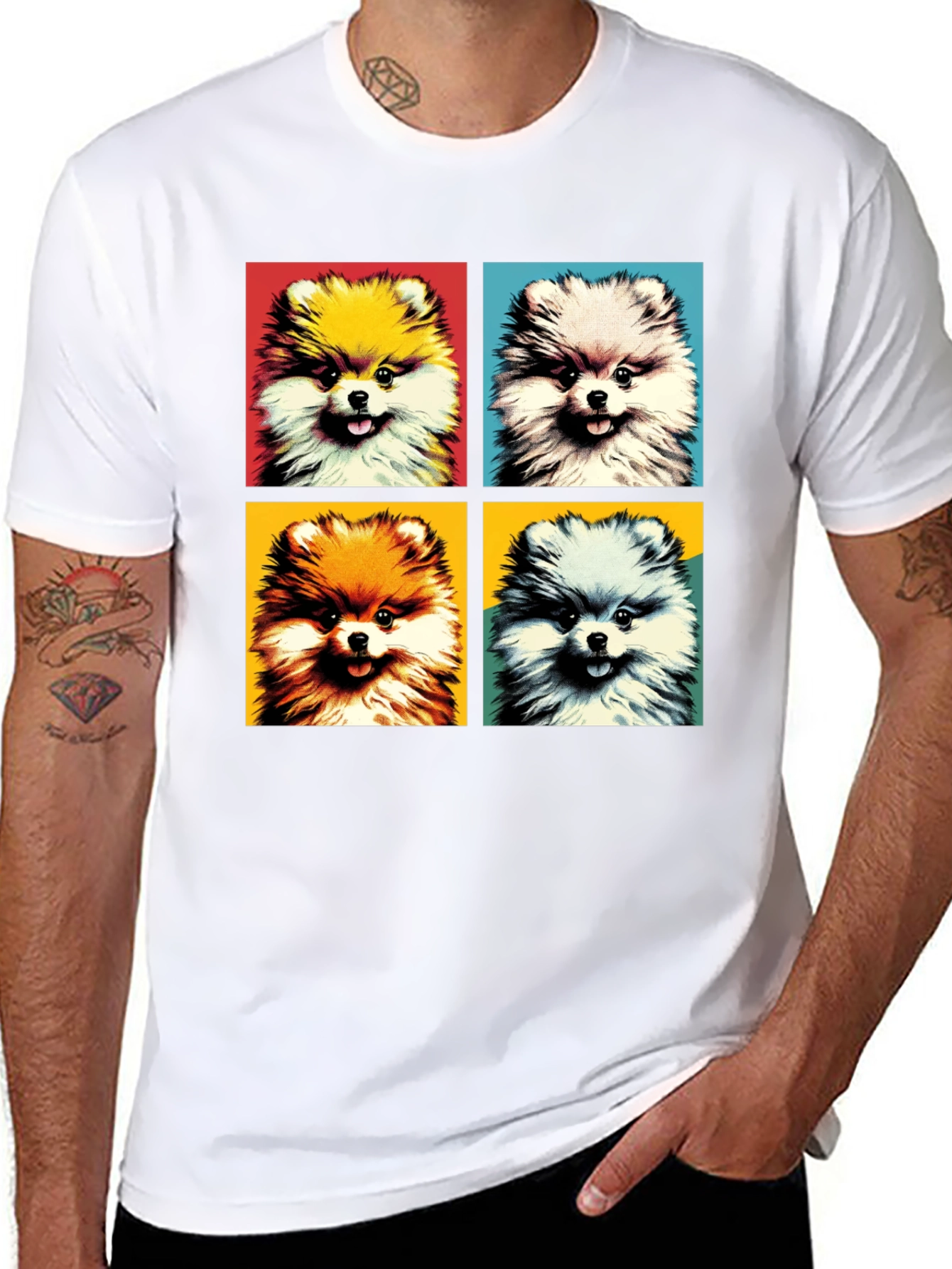 Pop Art Pomeranian Dog Graphic Tee