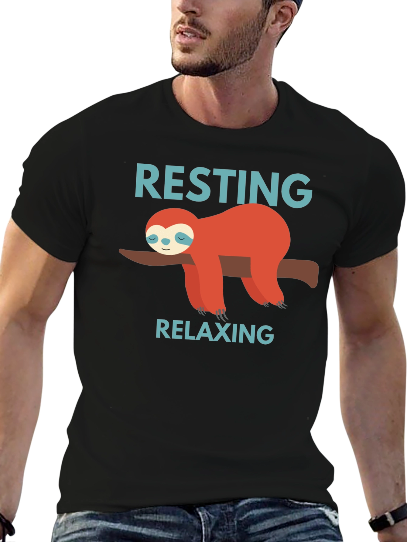 Resting Relaxing Sloth Graphic T-Shirt