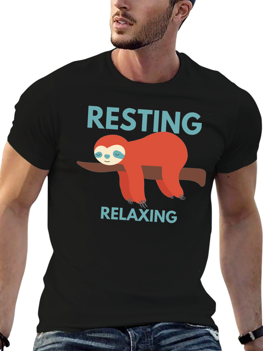 Resting Relaxing Sloth Graphic T-Shirt