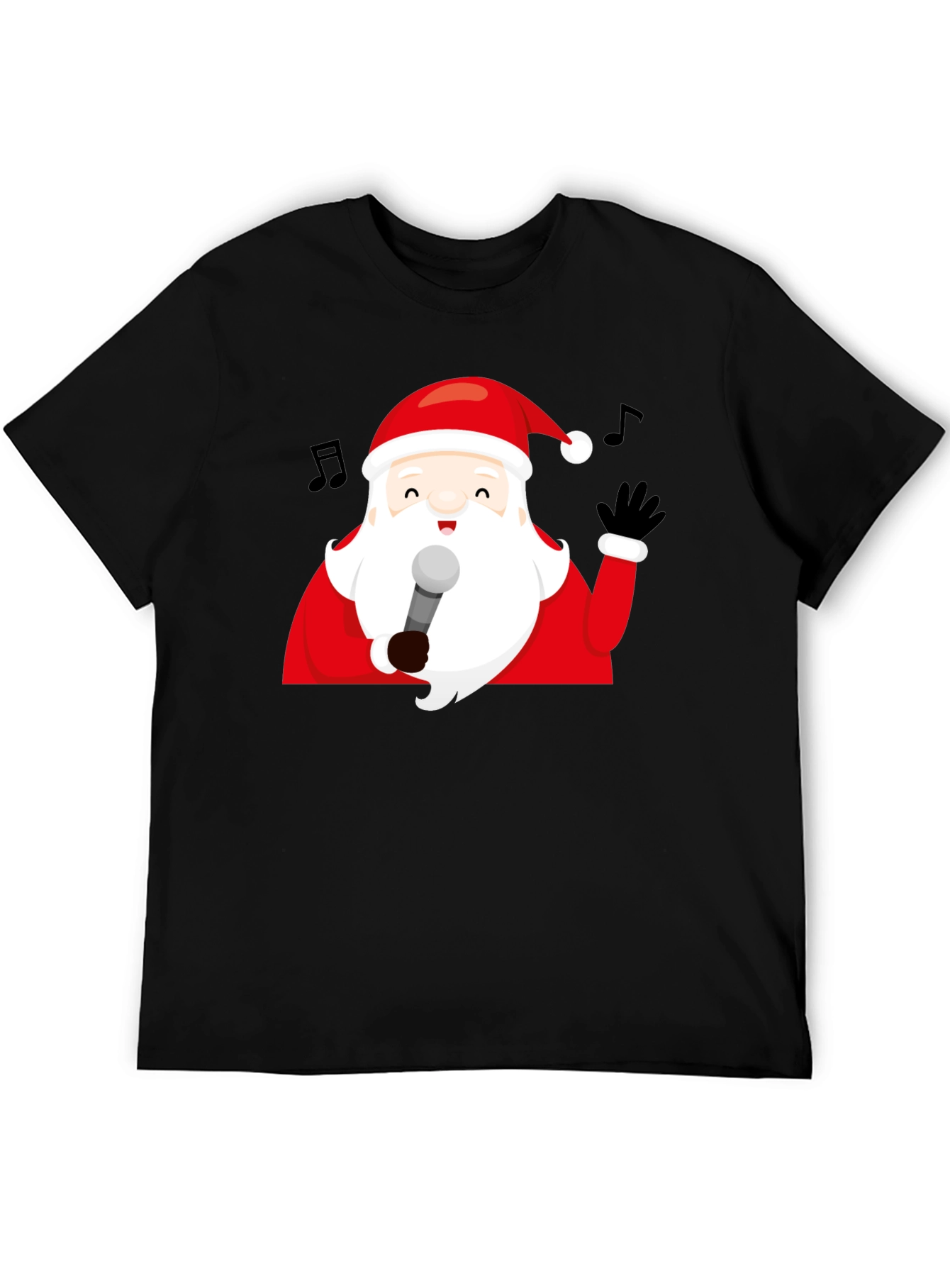 Singing Santa Graphic Tee - Festive Holiday Apparel