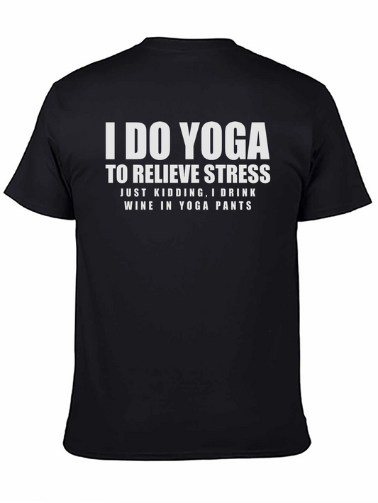 Yoga Wine T-Shirt Funny Workout Tee