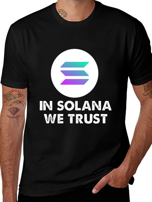 Solana Crypto Black T-Shirt - In Solana We Trust Tee