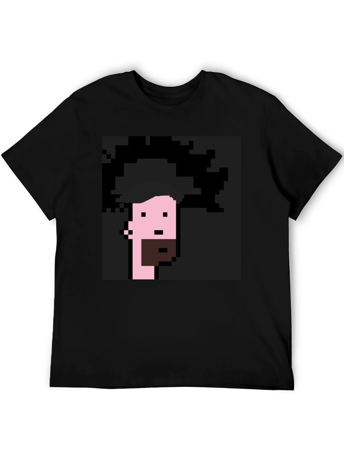 Pixelated Afro Graphic Tee - Black
