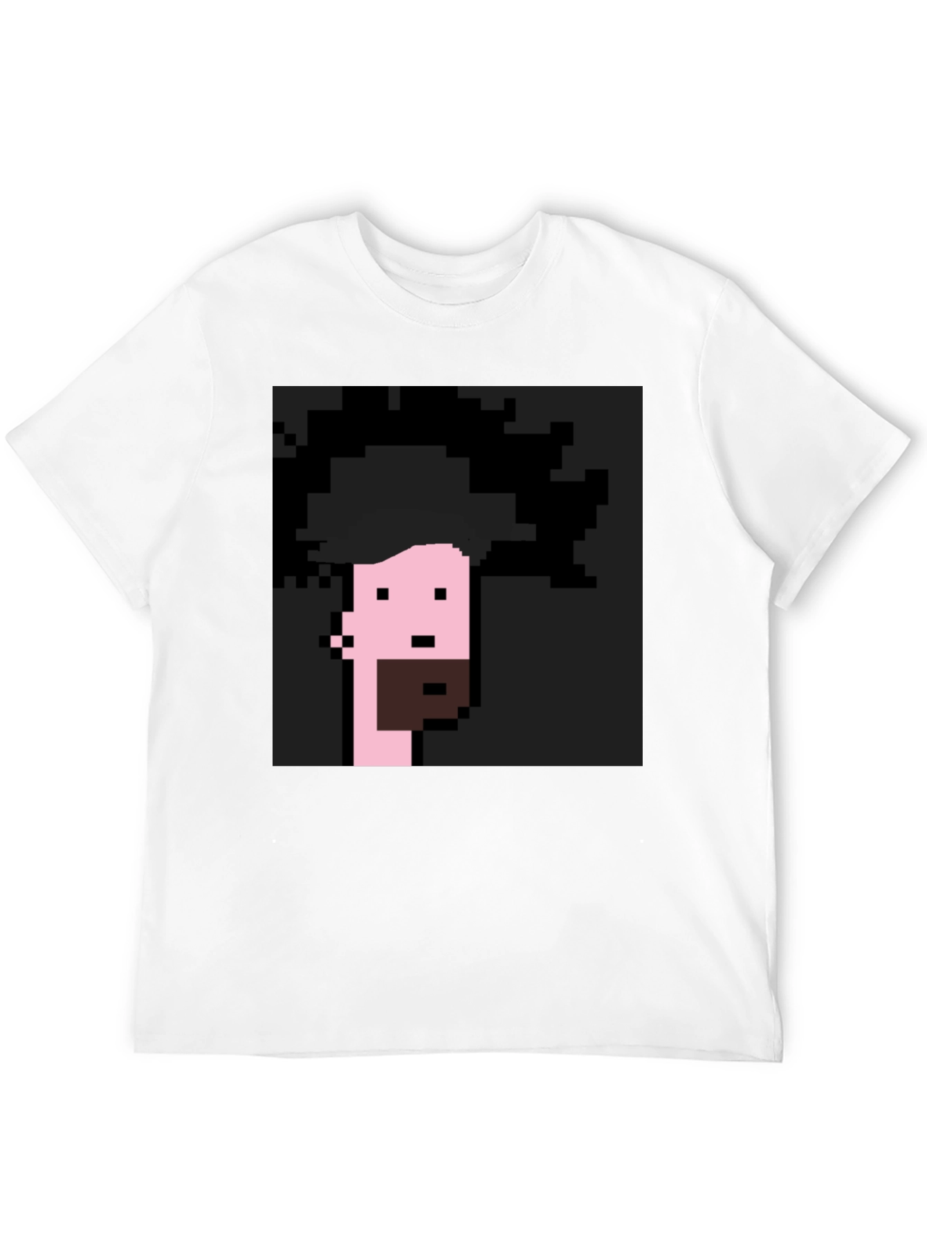 Pixelated Afro Graphic Tee - Black
