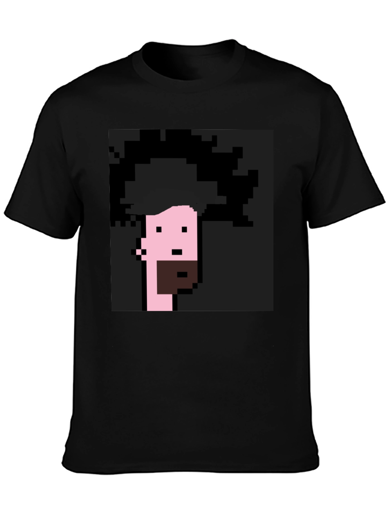 Pixelated Afro Graphic Tee - Black