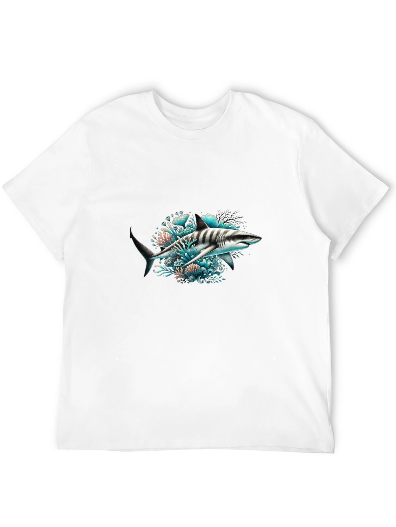 Shark Graphic Print Black T-Shirt