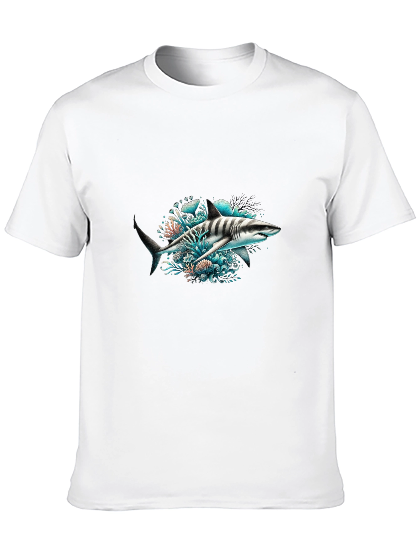 Shark Graphic Print Black T-Shirt
