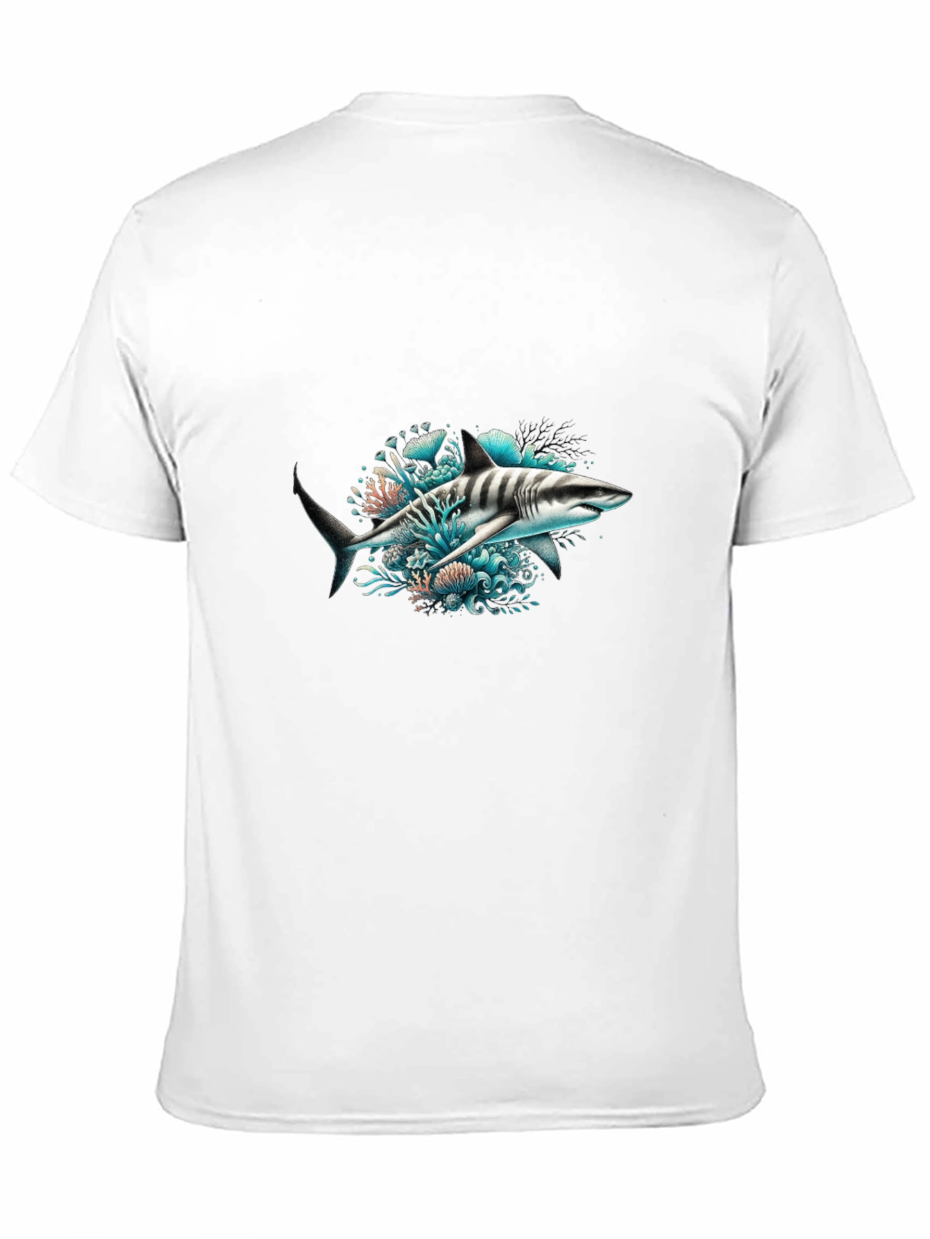 Shark Graphic Print Black T-Shirt