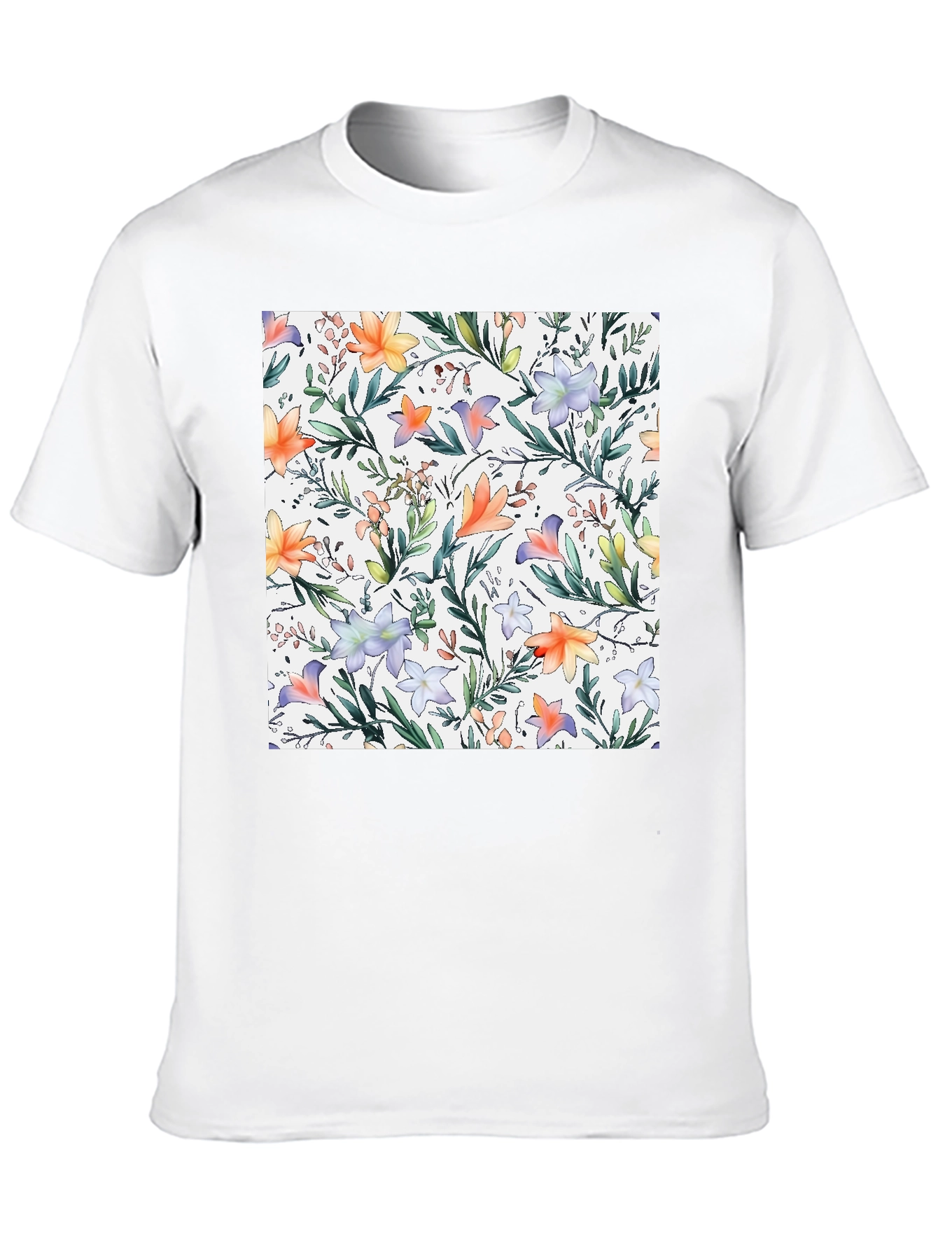 Floral Print Black T-Shirt - Stylish Casual Wear