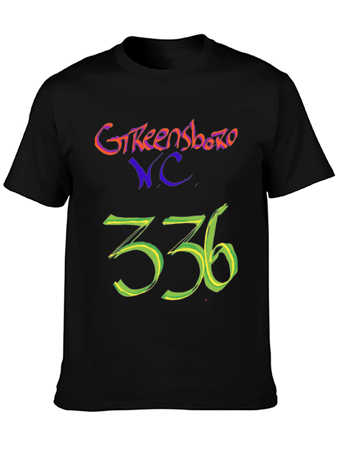 Greensboro NC 336 Black T-Shirt