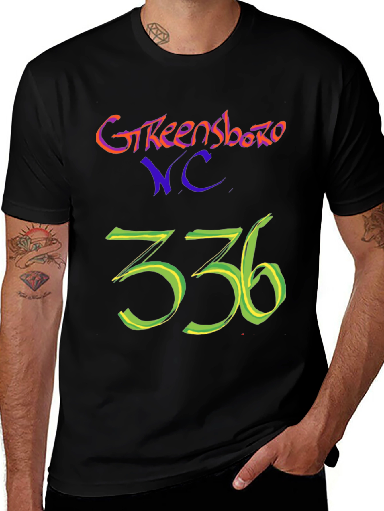 Greensboro NC 336 Black T-Shirt