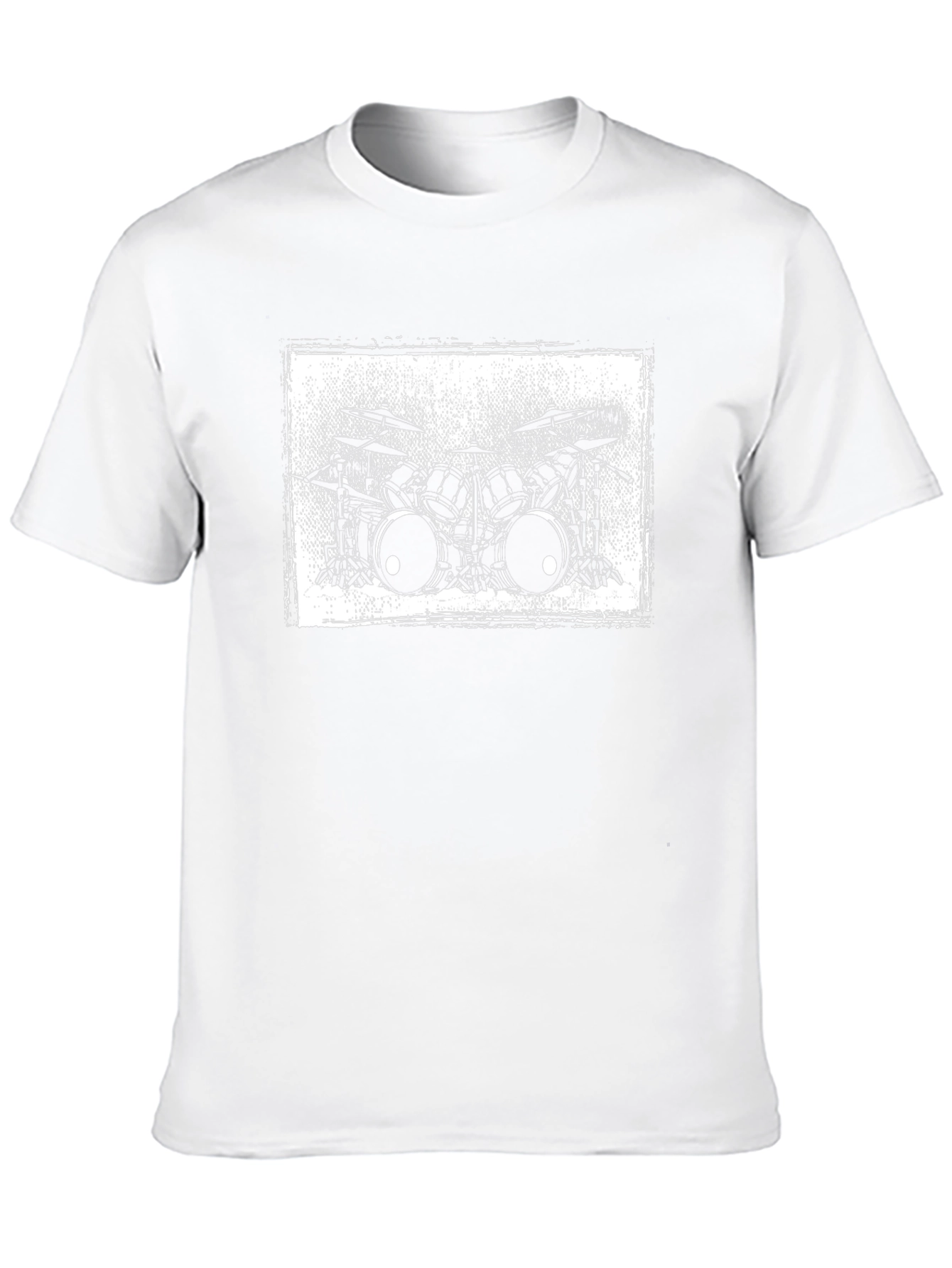 Drum Kit Graphic Tee - Black Cotton T-Shirt