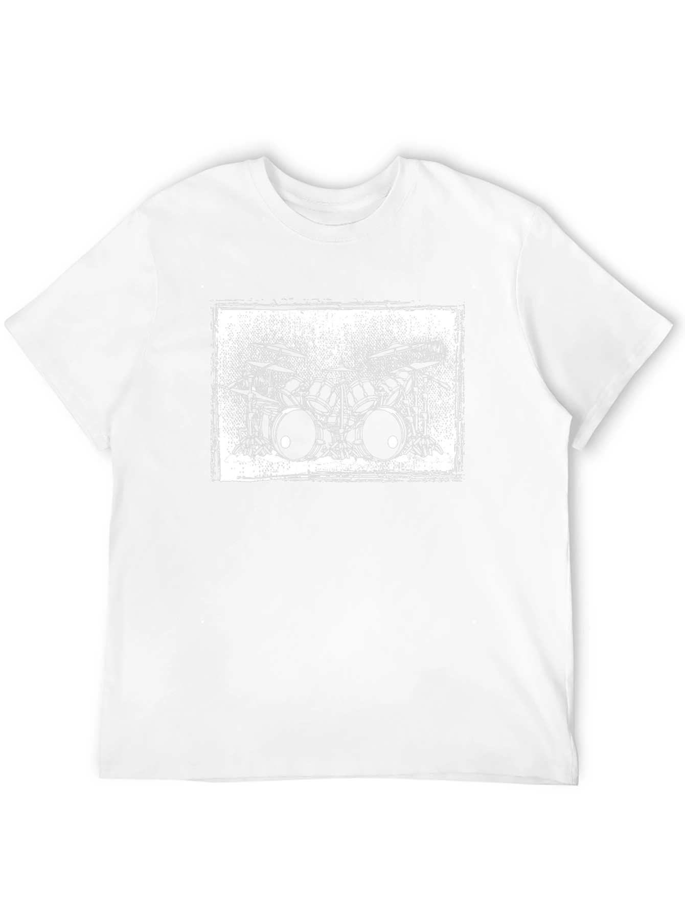 Drum Kit Graphic Tee - Black Cotton T-Shirt