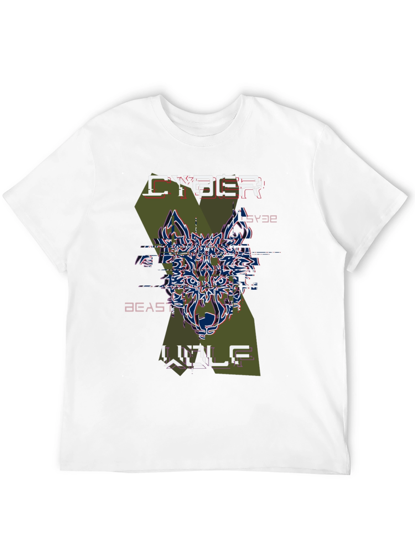 Cyber Beast Wolf Graphic T-Shirt