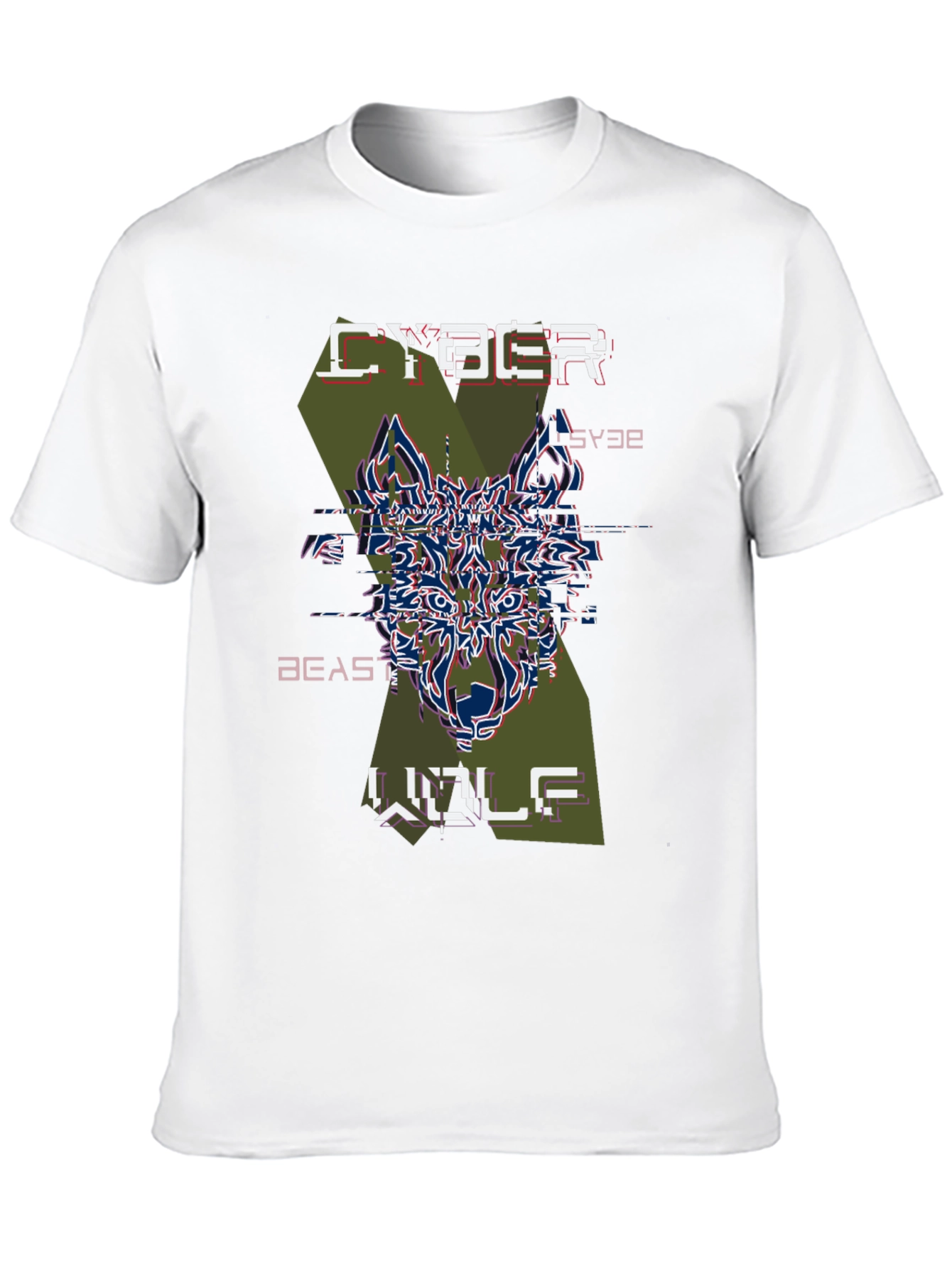 Cyber Beast Wolf Graphic T-Shirt
