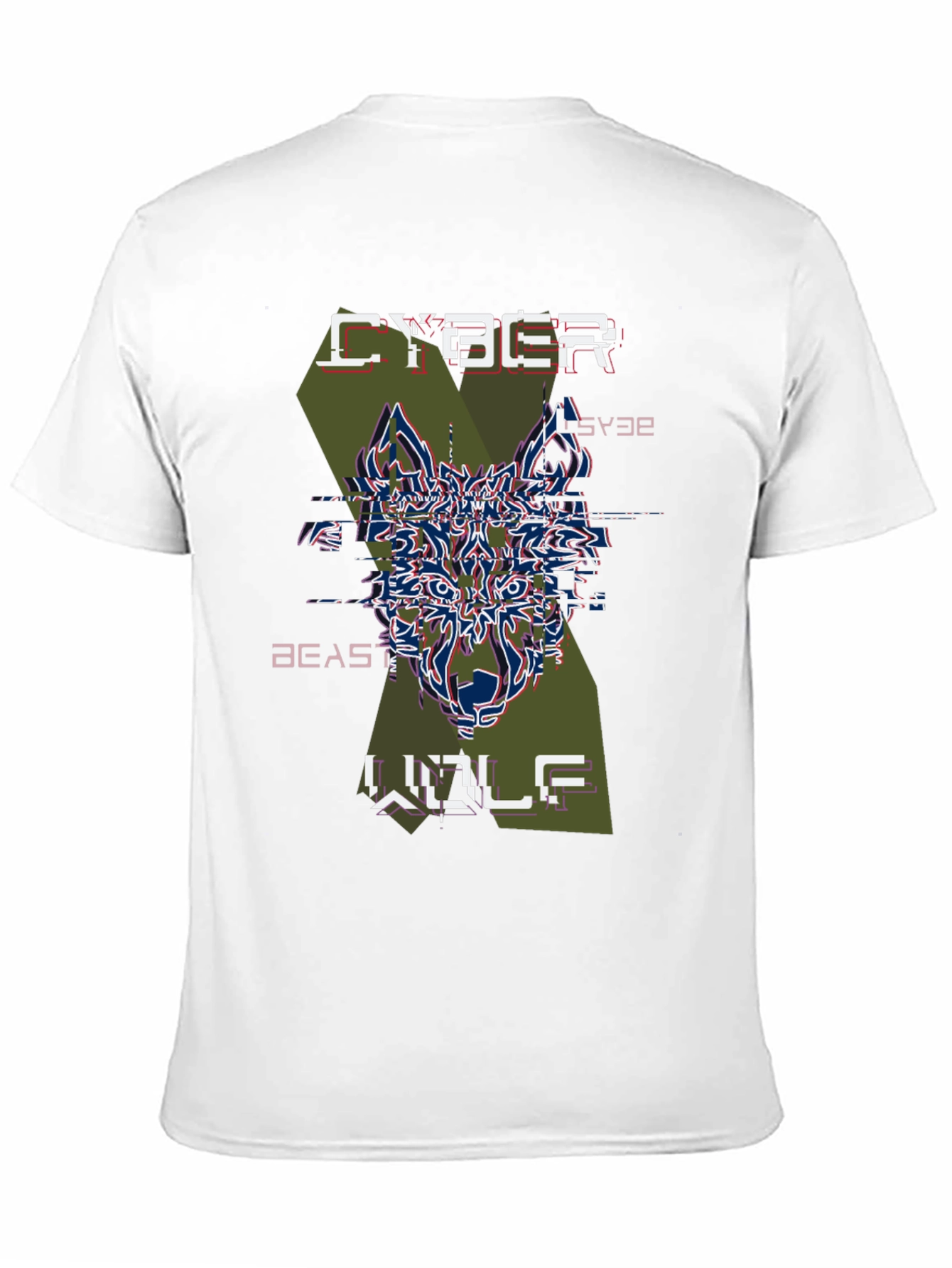 Cyber Beast Wolf Graphic T-Shirt