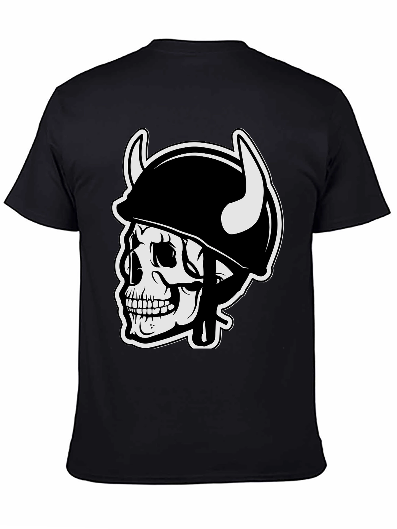 Skull Viking Helmet Graphic Tee
