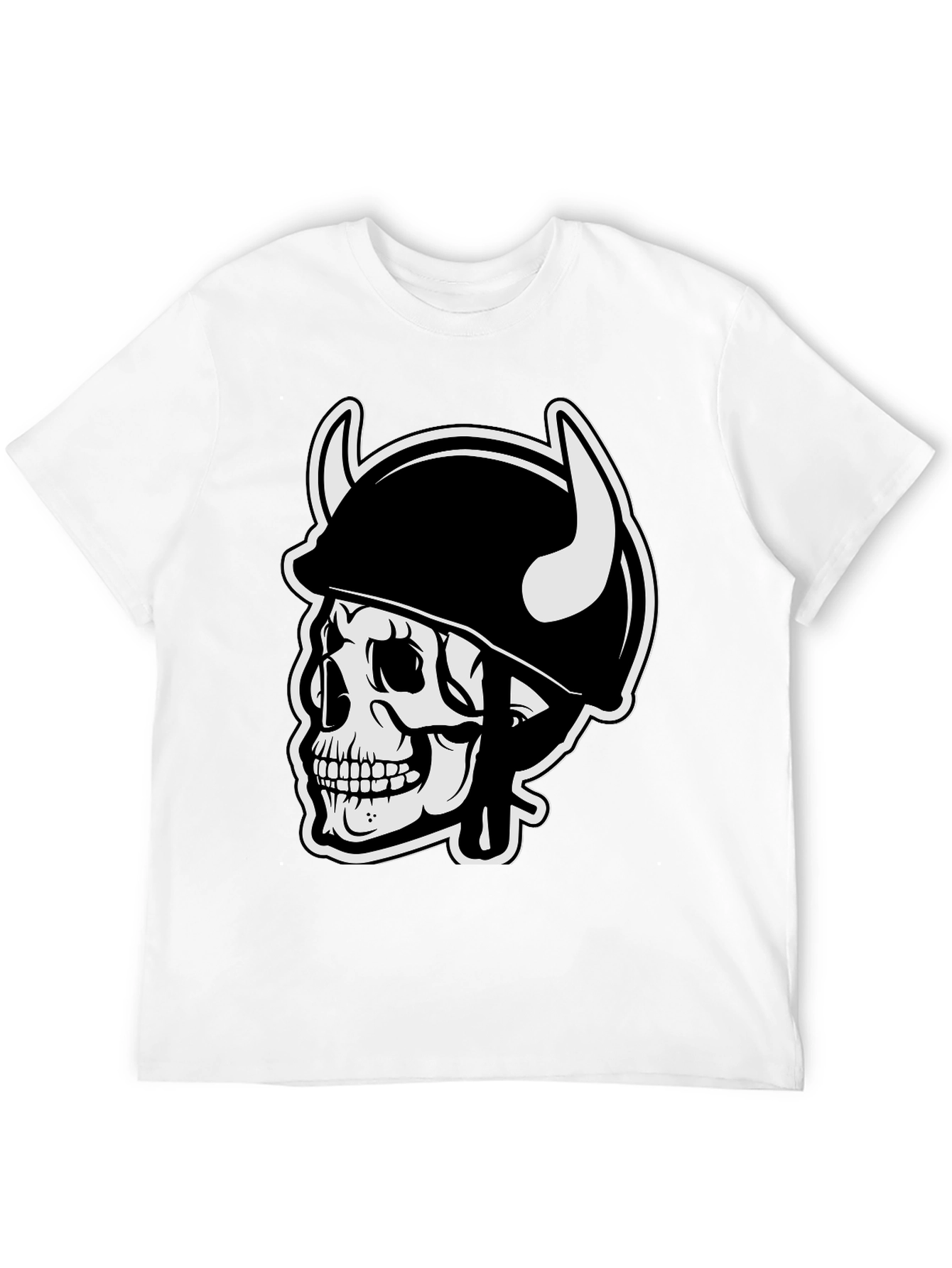 Skull Viking Helmet Graphic Tee