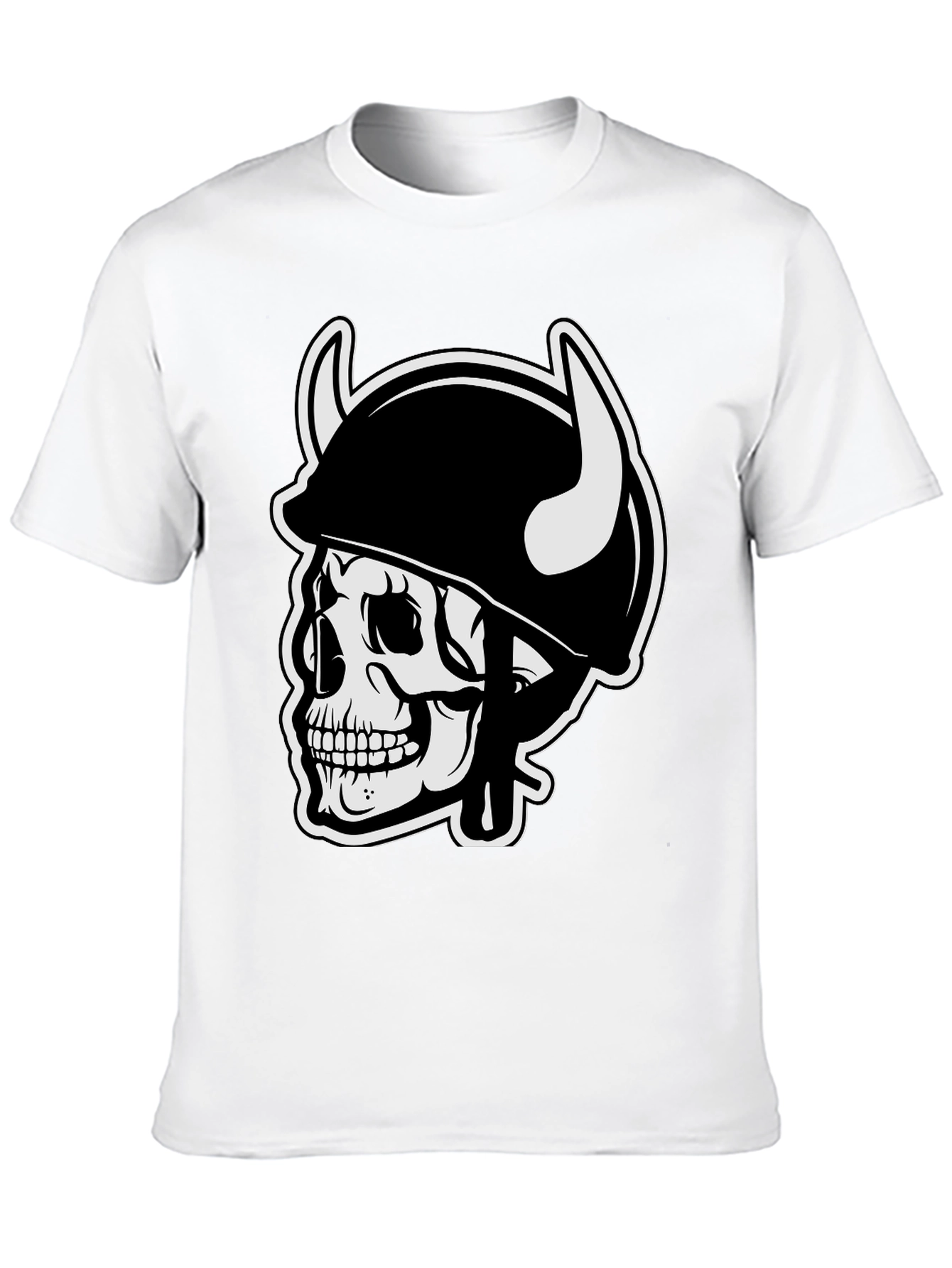 Skull Viking Helmet Graphic Tee