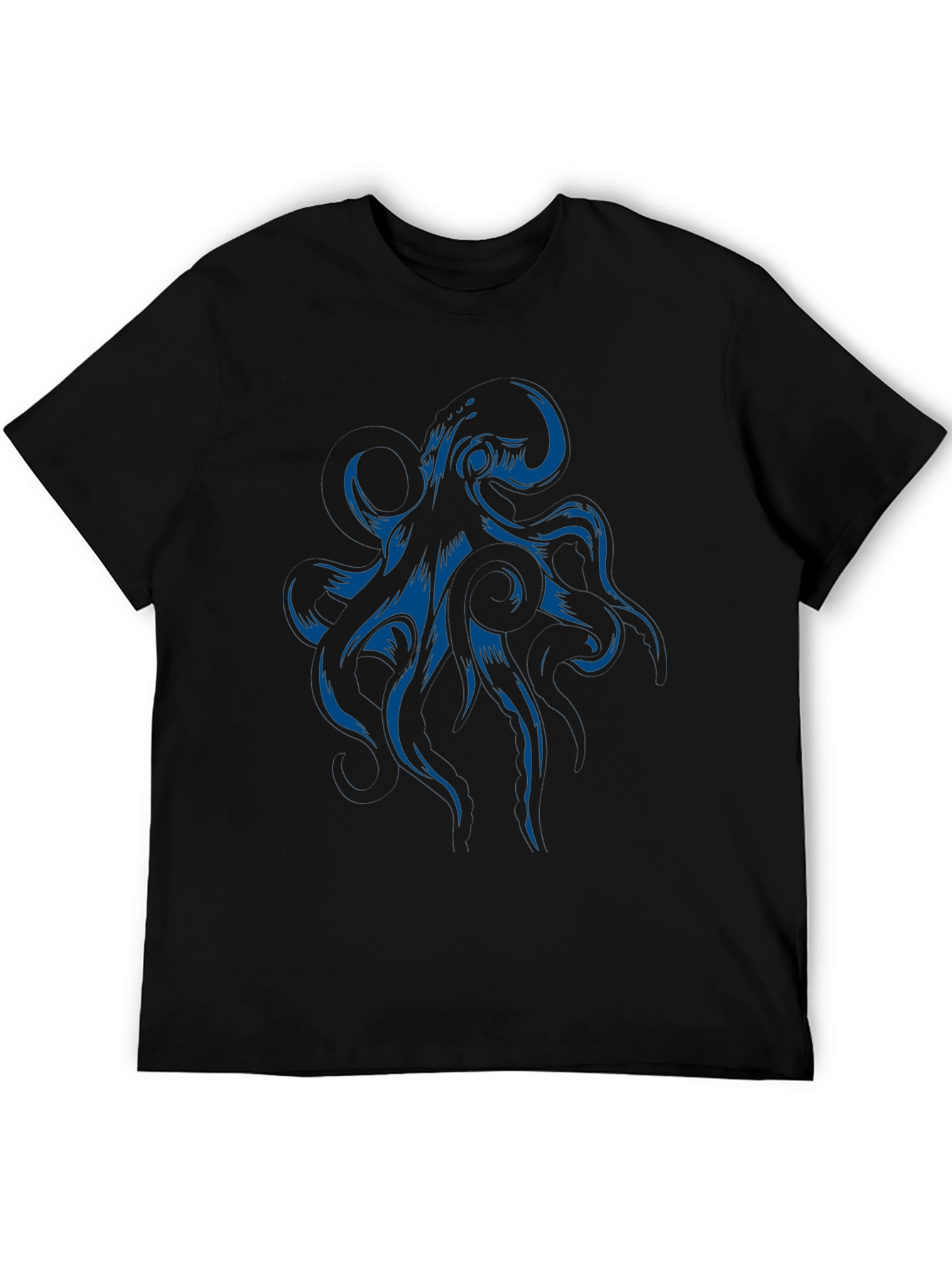 Octopus Graphic Print Black T-Shirt
