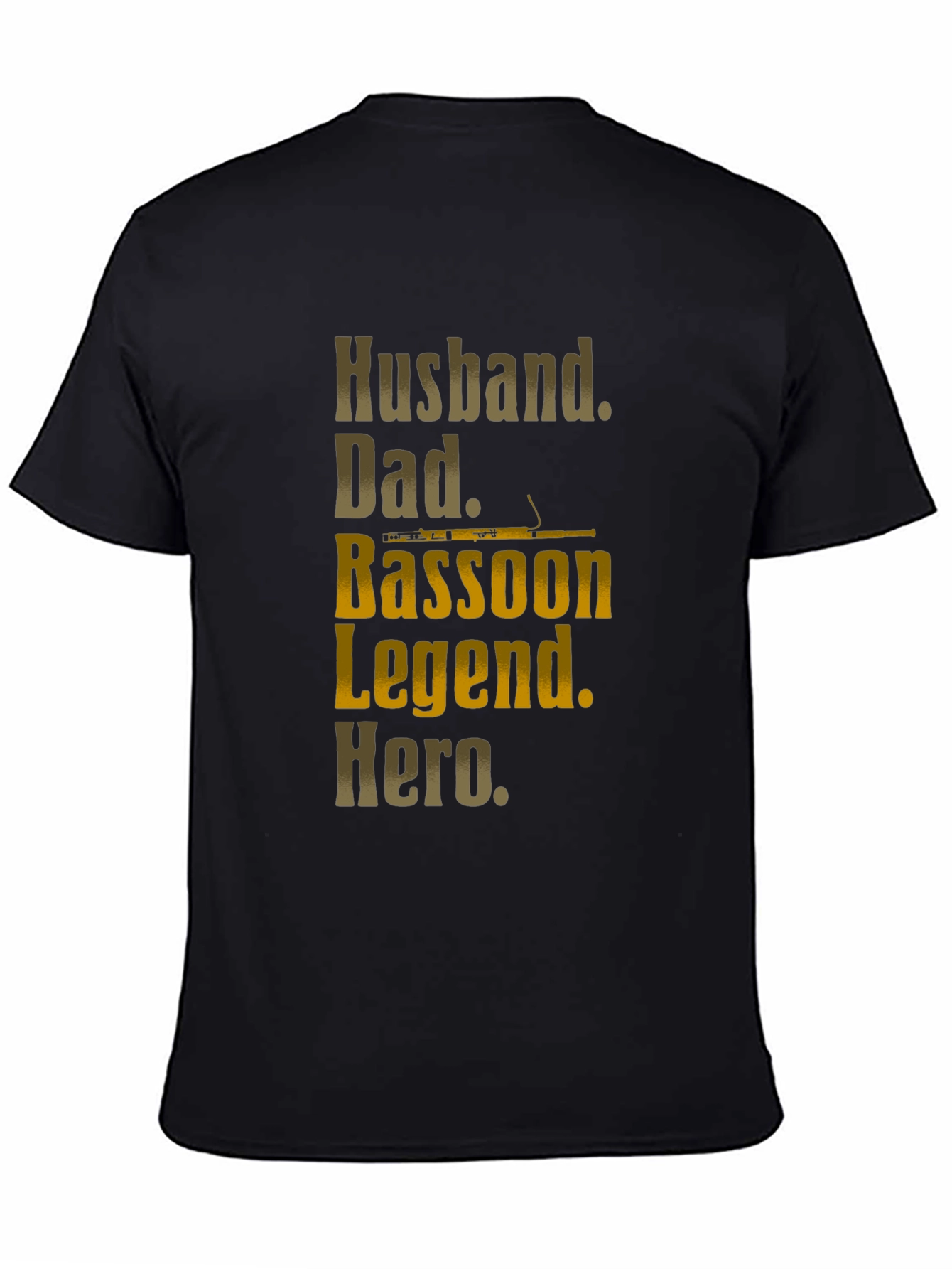 Husband Dad Bassoon Legend Hero Mens Black T-Shirt