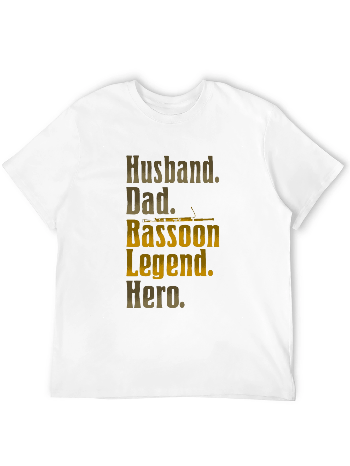 Husband Dad Bassoon Legend Hero Mens Black T-Shirt
