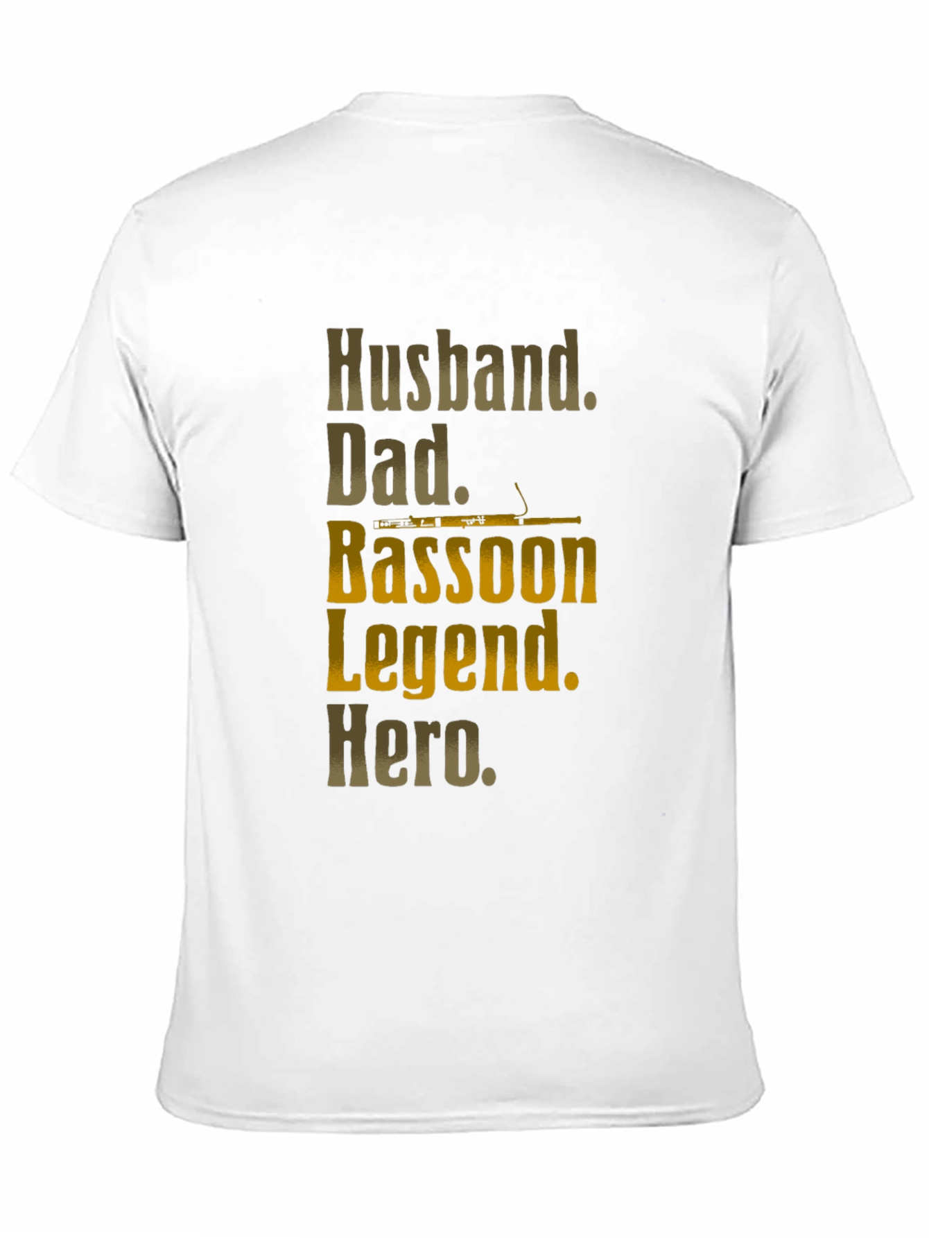 Husband Dad Bassoon Legend Hero Mens Black T-Shirt